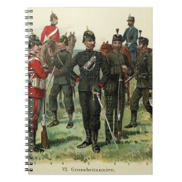 Victorian Antique Soldiers postcard Anteckningsbok