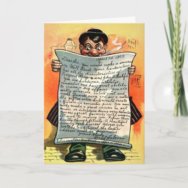 Victorian April Fools Day Card Helgkort (Framsida)