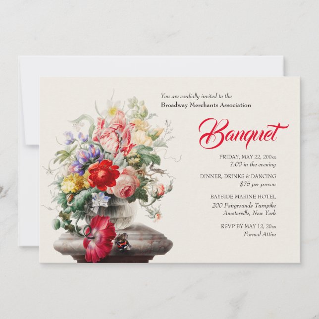 Victorian Arrangemang Banquet Dinner Inbjudningar (Framsida)