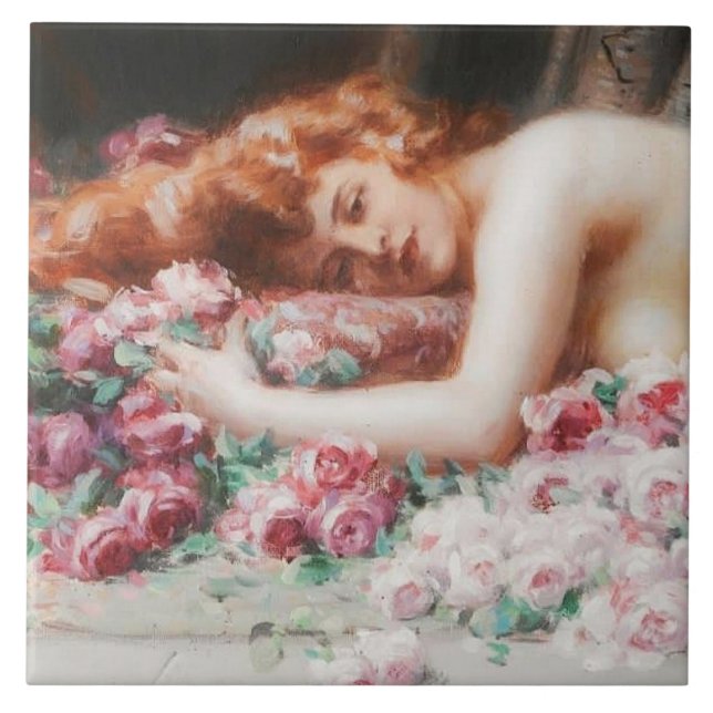 Victorian Art Ceramic Tile Kakelplatta (Framsidan)