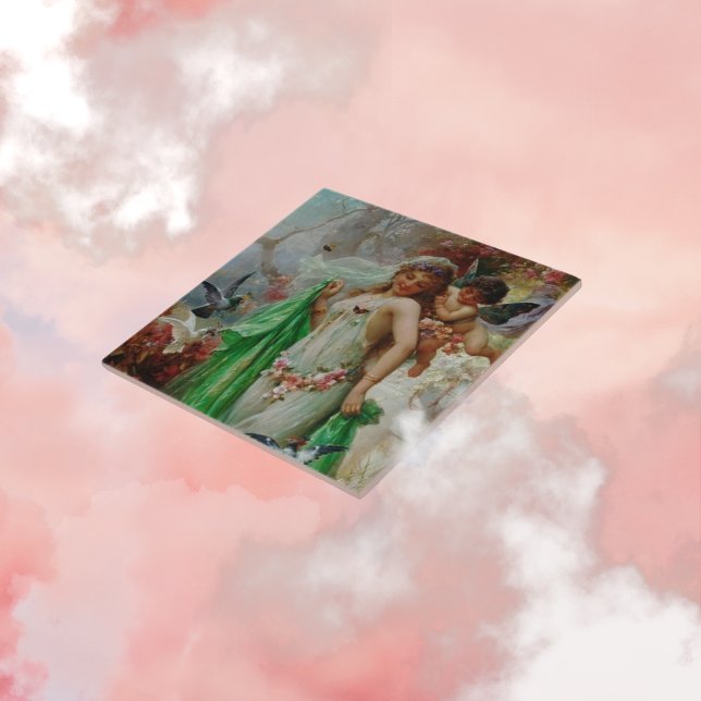 Victorian Art Ceramic Tile Kakelplatta (Skapare uppladdad)