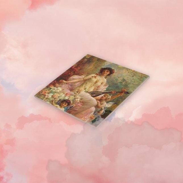 Victorian Art Ceramic Tile Kakelplatta (Skapare uppladdad)