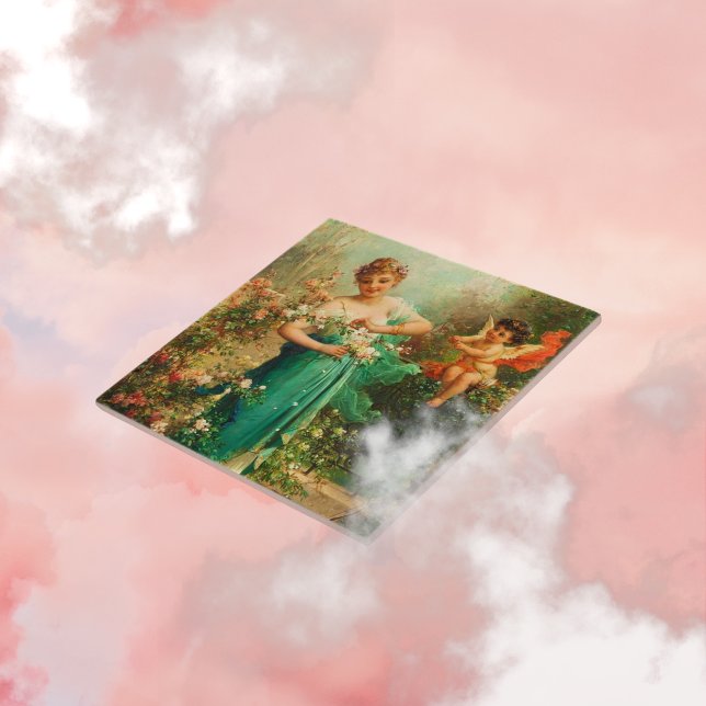 Victorian Art Ceramic Tile Kakelplatta (Skapare uppladdad)