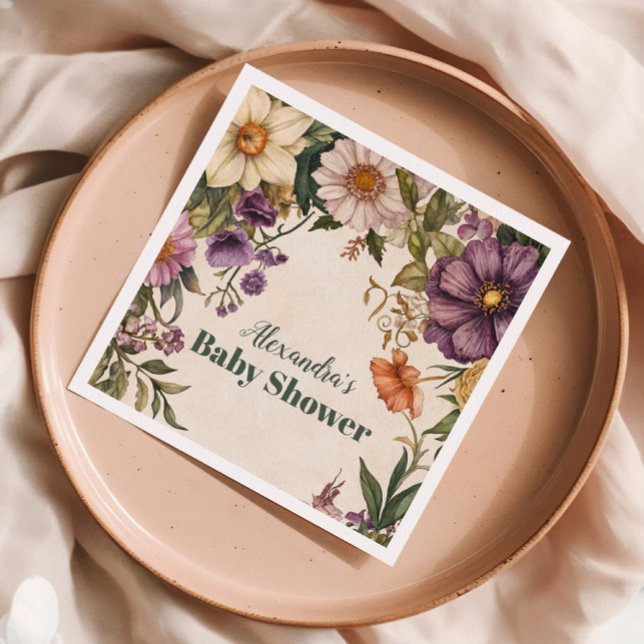 Victorian Art nouveau Baby Shower Baby Shower Pappersservett (Skapare uppladdad)