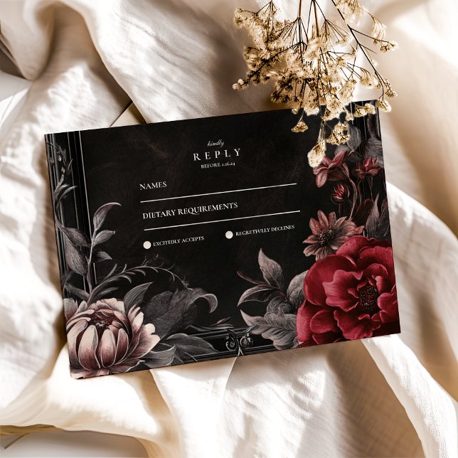 Victorian Art nouveau Blommigt Bröllop OSA Kort (Skapare uppladdad)