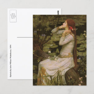 Victorian Art, Ophelia av dammen av Waterhouse Vykort