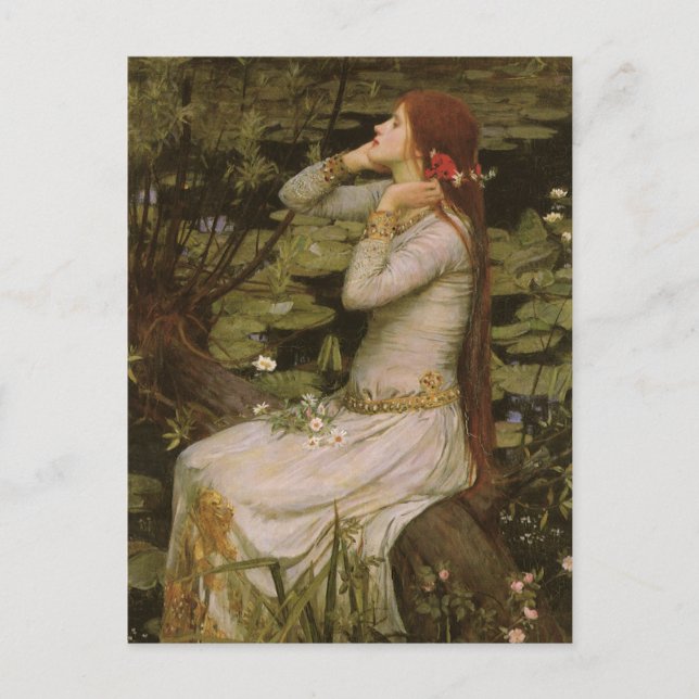 Victorian Art, Ophelia av dammen av Waterhouse Vykort (Framsida)