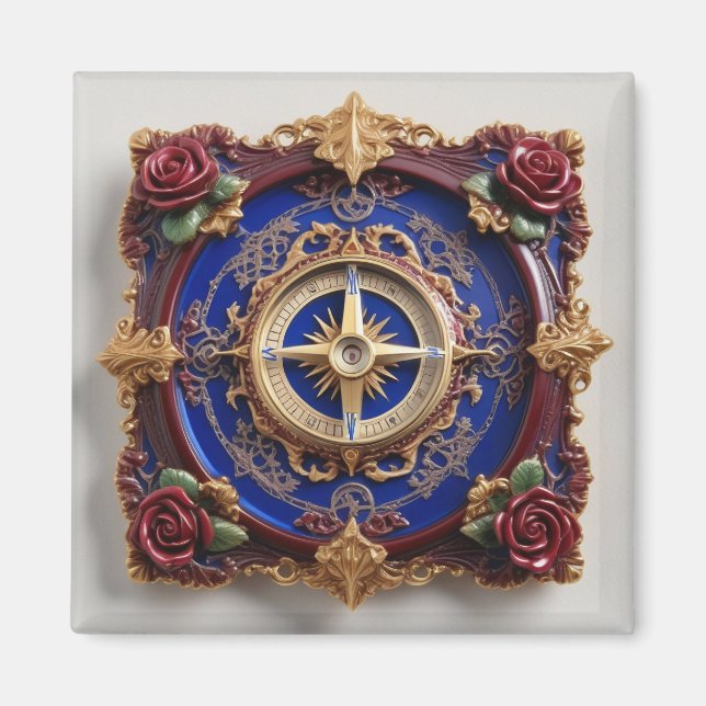 Victorian Art Sundial Clock Geometric Colorful Magnet (Framsidan)