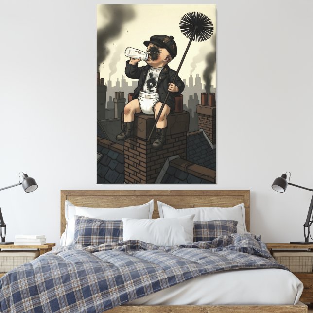 Victorian Baby Chimney Sweep canvas print (Insitu (sovrum))