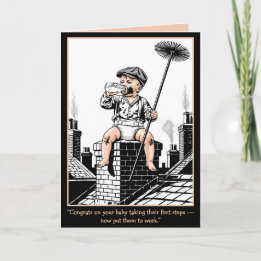 Victorian Baby Chimney Sweep. Funny baby card Kort