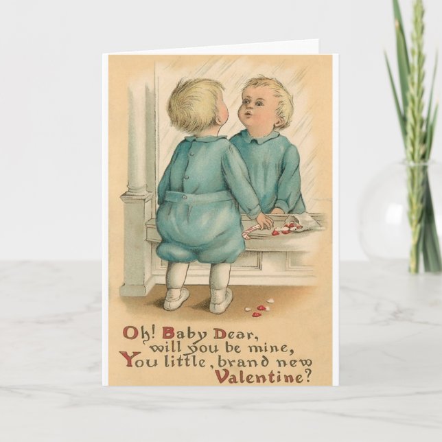 Victorian Baby First Valentine Greeting Card Helgkort (Framsida)