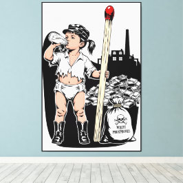 Victorian Baby Girl Print - Funny Matchstick Theme Canvastryck