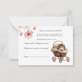 Victorian Baby Hedgehog Diaper Raffle Anteckningskort