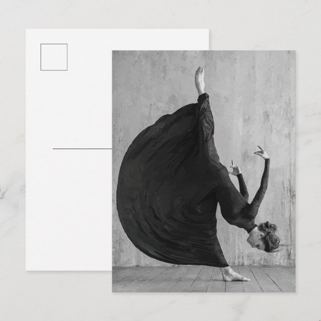 Victorian Ballet Dancer i Rörelse Vykort (Fram/baksida)
