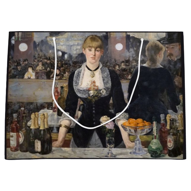 Victorian Barmaid Girl vid Folies Bergere, Frankri (Framsidan)