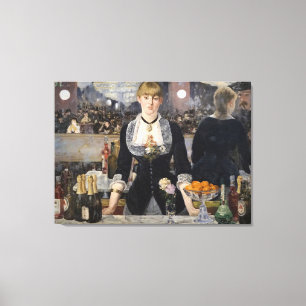 Victorian Barmaid Girl vid Folies Bergere, Frankri Canvastryck