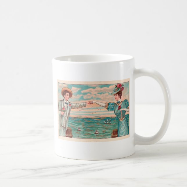 Victorian Beach Kärlek Dressy Ocean Bröllop par Kaffemugg (Höger)