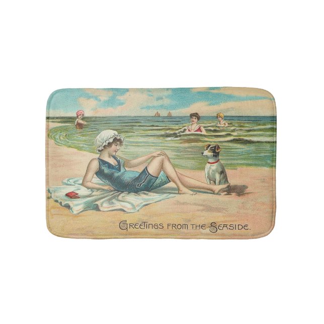 Victorian Beach Simma Girl Ocean Summer Vacation Badrumsmatta (Framsidan)