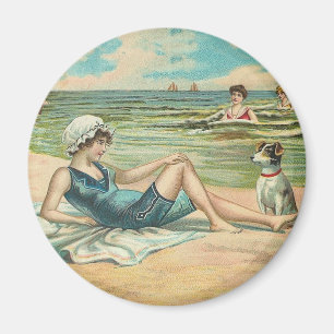 Victorian Beach Simma Girl Ocean Summer Vacation Magnet