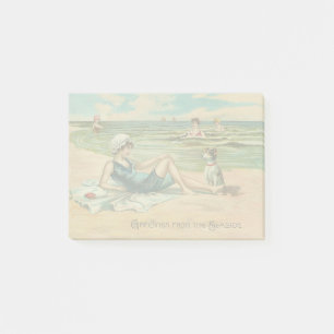 Victorian Beach Simma Girl Ocean Summer Vacation Post-it Block