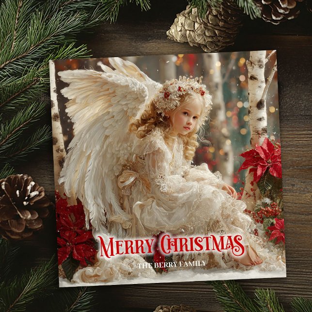 Victorian beautiful angel editable greeting card julkort (Victorian beautiful angel editable greeting card)