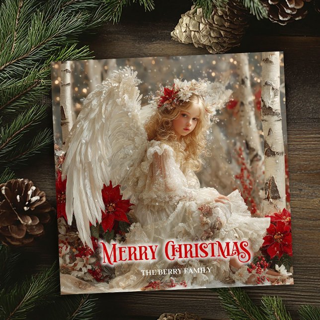 Victorian beautiful angel editable greeting card julkort (Victorian beautiful angel editable greeting card)