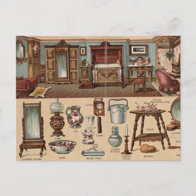 Victorian Bedroom Vykort (Framsida)