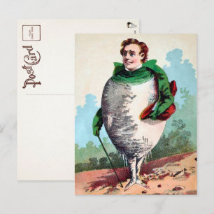 Victorian Beet Man Postcard Vykort