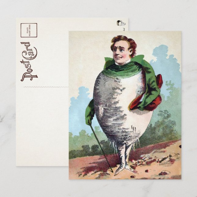 Victorian Beet Man Postcard  Vykort (Fram/baksida)