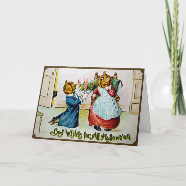 Victorian Best Önskemål Halloween Card Helgkort (Framsida)