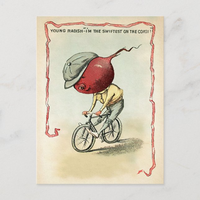 Victorian Bike Radish Postcard Vykort (Framsida)