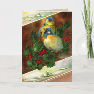 Victorian Bird-julkort Helgkort
