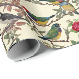 Victorian Birds and Ro Scrapbook Chintzy Retro Presentpapper