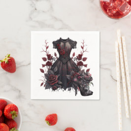 Victorian Black Dress | Antikalt Ro och  Pappersservett