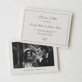 Victorian Black & Ivory Wedding Save the Date Inbjudningar