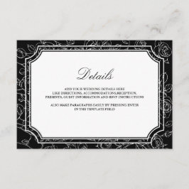 Victorian Black Line Art Wedding Details Tilläggskort