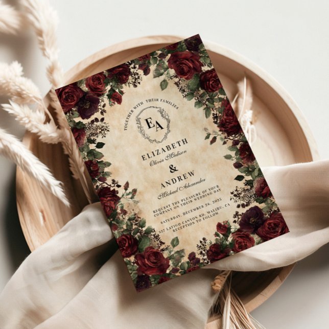 Victorian Black Snöre Ro Bröllop Inbjudningar (Skapare uppladdad)