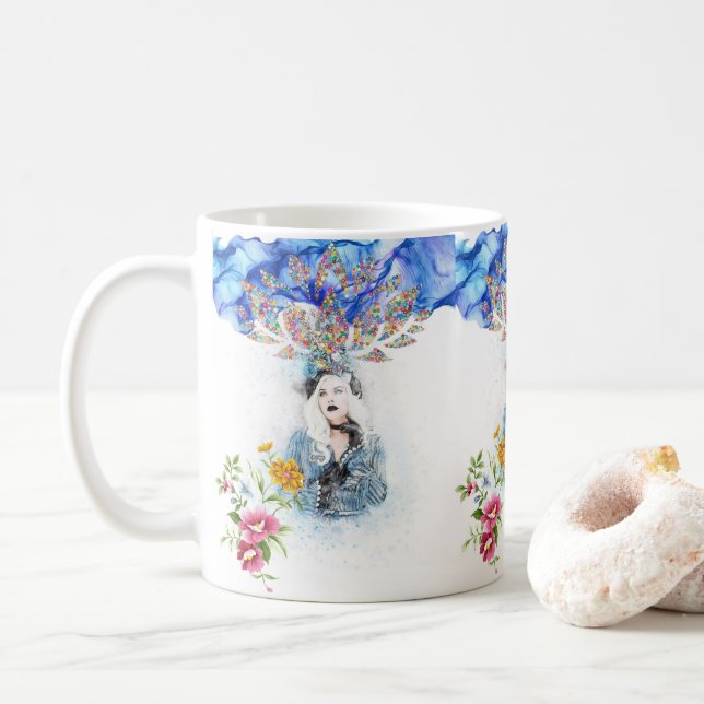 Victorian Blommigt Blue Mugg (Med munk)