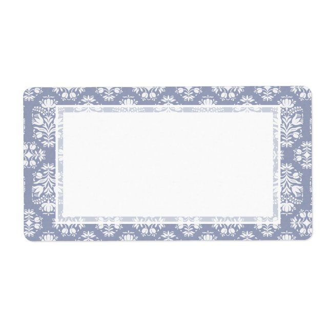 Victorian Blommigt Blue Snöre Damask Fraktsedel (Framsidan)