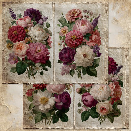 VICTORIAN BLOMMIGT BOUQUET HALF-PAGE PAPPRA LAKAN