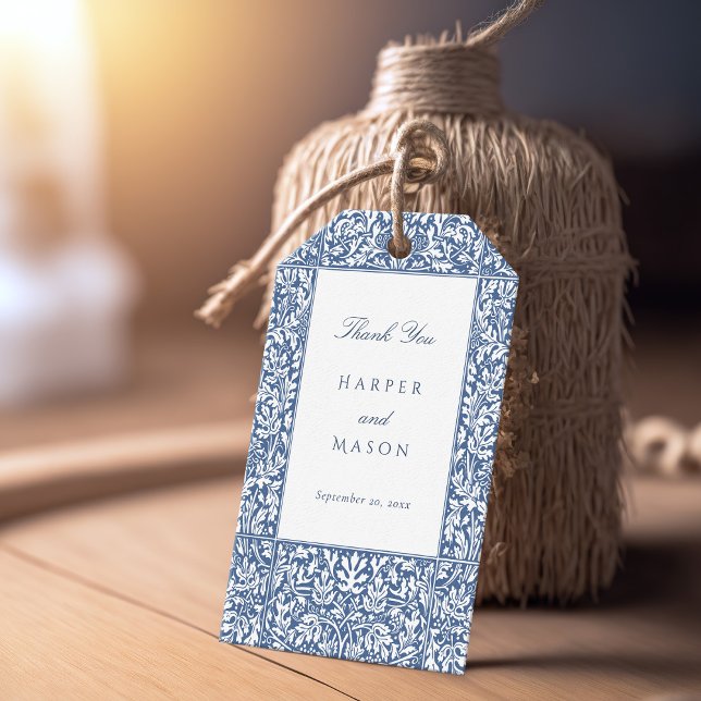 Victorian Blommigt Bröllop Tack Presentetikett (Skapare uppladdad)