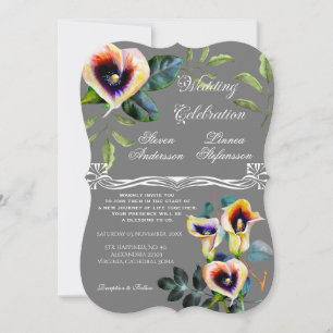 Victorian Blommigt Calla Lilies Bouquet Blommar Inbjudningar