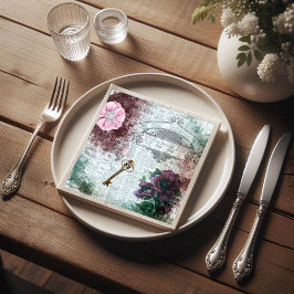 Victorian Blommigt Ephemera Decoupage Pappersservett