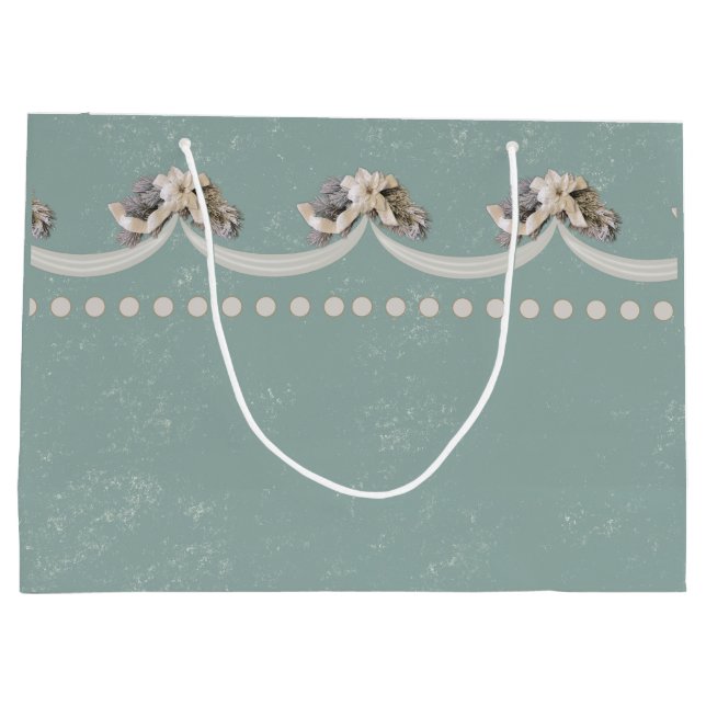 Victorian Blommigt Tapestry in Grönt Gift Bag (Baksidan)