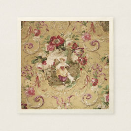 Victorian Blommigt Tapet Pappersservett