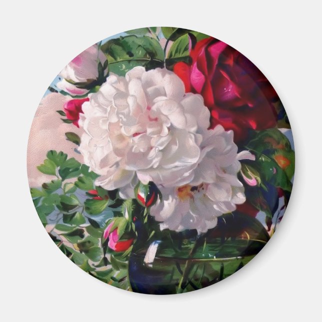 Victorian Blommigt Vas Study Magnet (Framsidan)