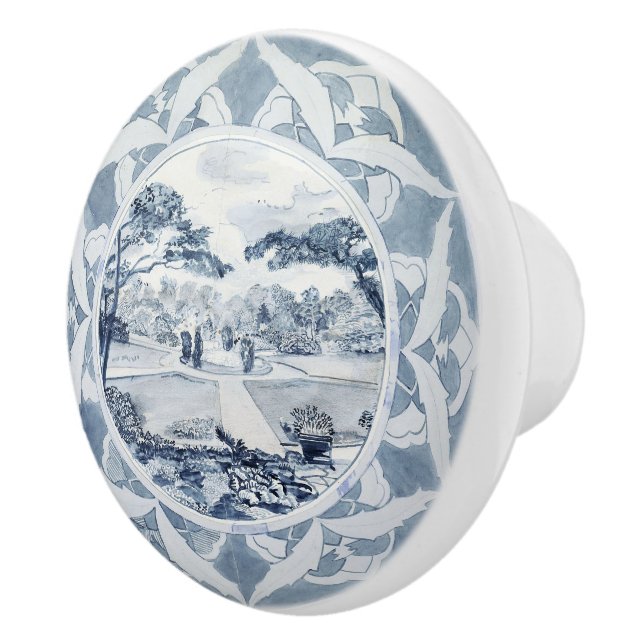 Victorian Blue and White Dutch Ligcape Knopp (Höger)