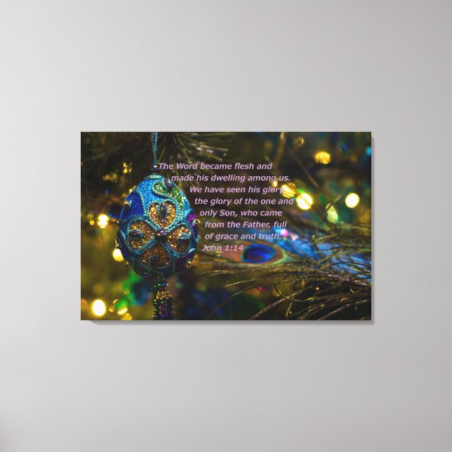 Victorian Blue Bible Verse Canvastryck (Framsida)