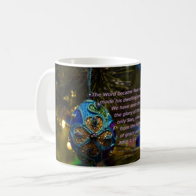 Victorian Blue Bible Verse Coffee Mugg (Framsida vänster)