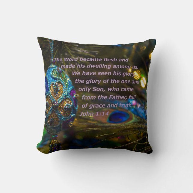Victorian Blue Bible Verse Kudde (Framsida)
